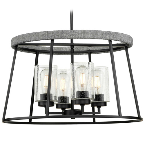 Progress Lighting Progress Lighting Laramie Matte Black Pendant Light with Cylindrical Shade P400322-31M