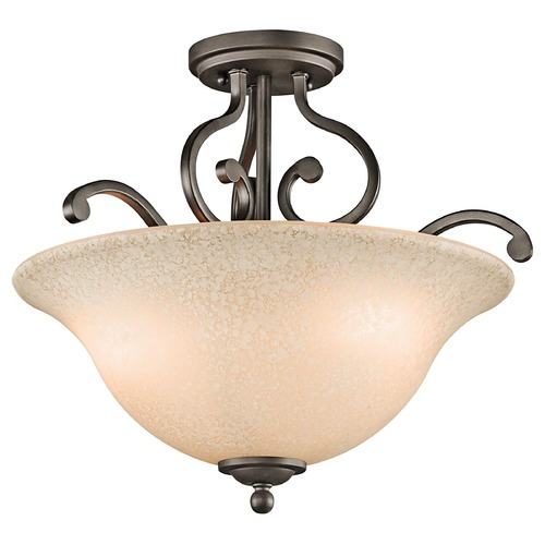 Kichler Semi-Flushmount Light with Scavo Glass in Olde Bronze