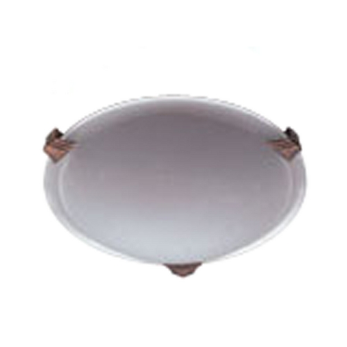 PLC Lighting Modern Flushmount Light with White Glass in White Finish 5519 WH