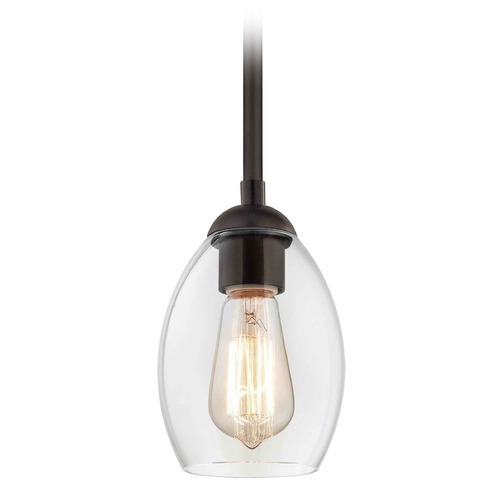 Bronze Mini-Pendant Light with Oblong Shade