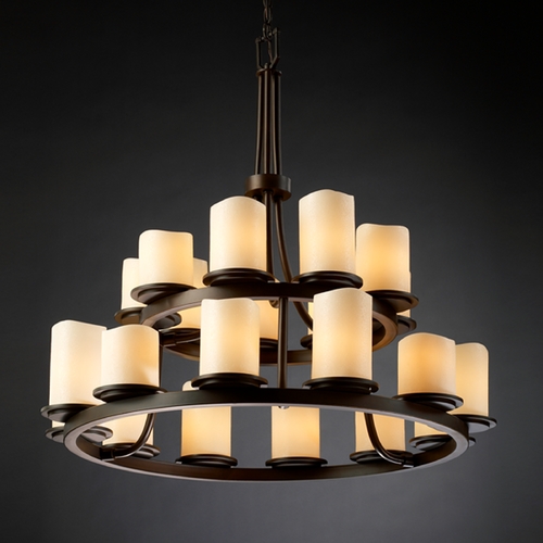 Justice Design Group Justice Design Group Candlearia Collection Chandelier CNDL-8767-14-CREM-DBRZ