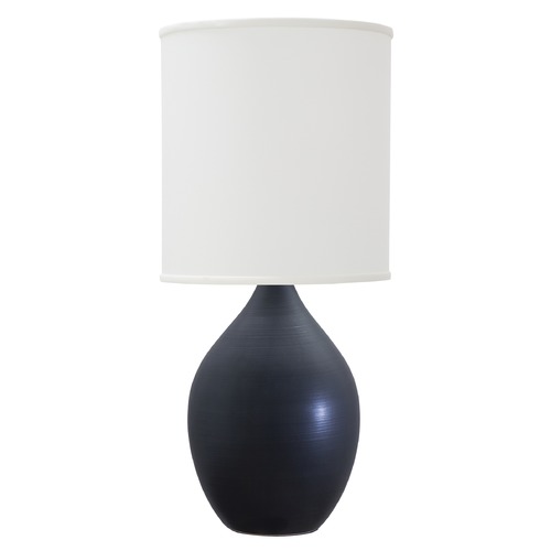 Scatchard Stoneware Black Matte Table Lamp by House of Troy Lighting