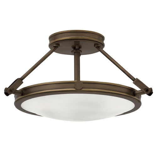 Hinkley Collier 16.50-Inch LED Semi-Flush Mount in Light Oiled Bronze by Hinkley Lighting 3381LZ-LED