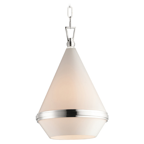 Maxim Lighting Giza Polished Nickel Pendant Light with Conical Shade