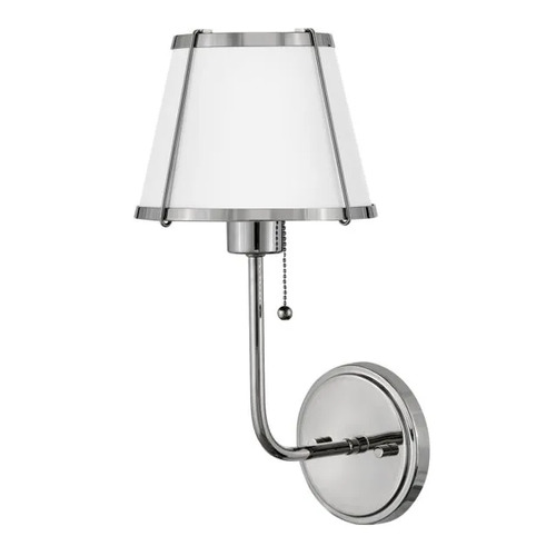 Hinkley Clarke Wall Sconce in Polished Nickel & White by Hinkley Lighting 4890PN