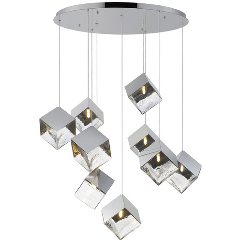 Ice Cube Polished Chrome LED Multi-Light Pendant by ET2 Lighting