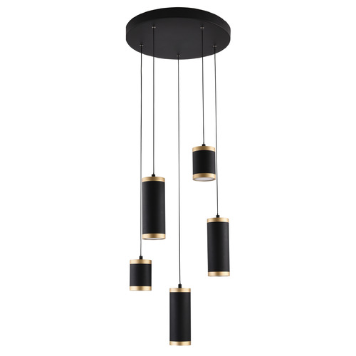 Cuff Black & Gold LED Multi-Light Pendant by ET2 Lighting