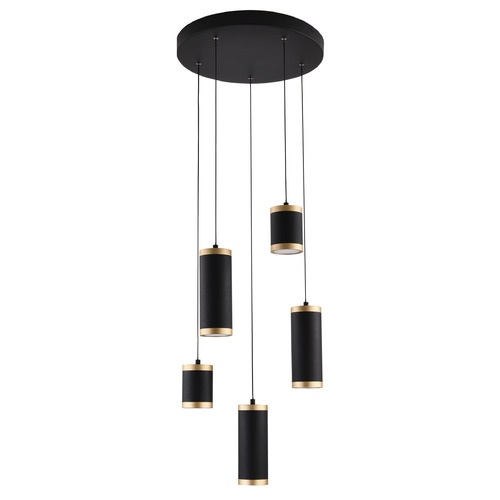 ET2 Lighting Cuff Black & Gold LED Multi-Light Pendant by ET2 Lighting E22945-BKGLD