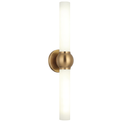 Matteo Lighting Pierce Aged Gold Brass LED Vertical Bathroom Light