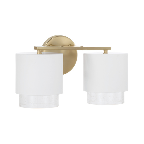 Capital Lighting Capital Lighting Weller Matte Brass and White Bathroom Light 153021RE-549