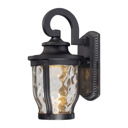 LED Outdoor Wall Light with Clear Glass in Black by Minka Lavery