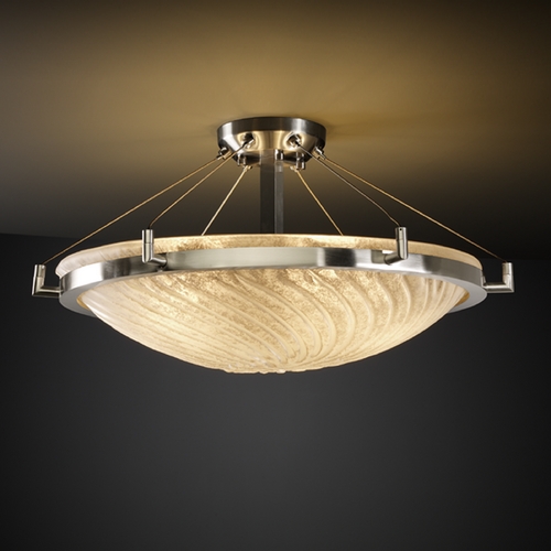 Justice Design Group Justice Design Group Veneto Luce Collection Semi-Flushmount Light GLA-9682-35-WHTW-NCKL