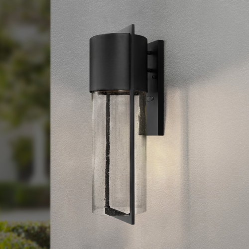 Seeded Glass Outdoor Wall Light Black by Hinkley Lighting