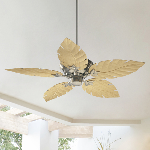 Monaco Satin Nickel Ceiling Fan Without Light by Quorum Lighting