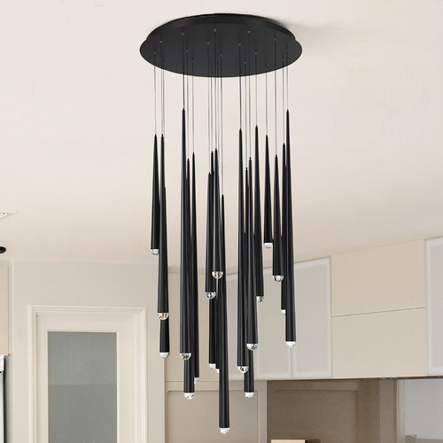 Cascade 21-Light LED Pendant in Black by Modern Forms