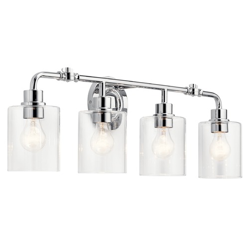 Gunnison Chrome 4-Light Vanity Light with Clear Glass by Kichler Lighting