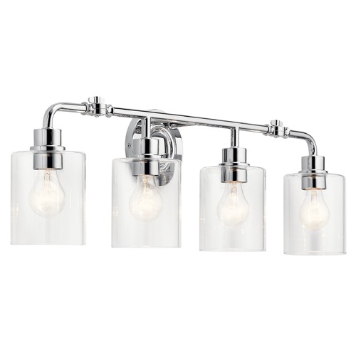 Kichler Lighting Gunnison Chrome 4-Light Vanity Light with Clear Glass by Kichler Lighting 45667CH