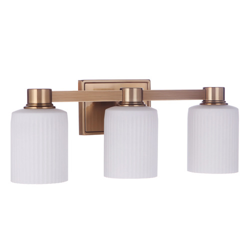Craftmade Lighting Bretton Satin Brass Bathroom Light by Craftmade Lighting 12920SB3