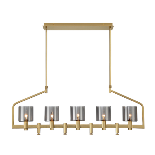 Decato 5-Light Linear Chandelier in Satin Gold by Eurofase Lighting