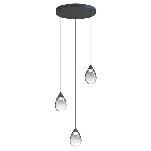 Dewdrop Black LED Multi-Light Pendant by ET2 Lighting