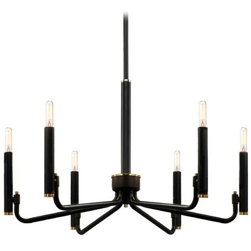 Justice Design Bedford 24 Inch 6-Light Chandelier Brass