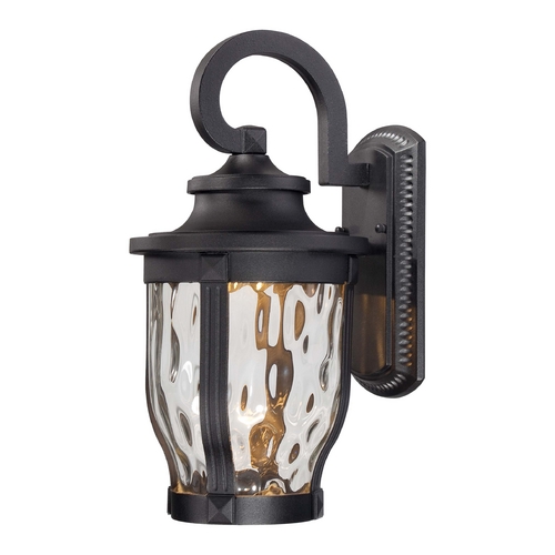 LED Outdoor Wall Light with Clear Glass in Black by Minka Lavery