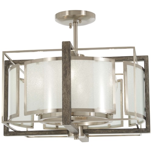 Minka Lavery Brushed Nickel with Shale Wood Semi-Flush Mount by Minka Lavery 4561-098