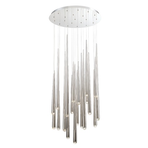 Cascade 21-Light LED Crystal Chandelier in Polished Nickel by Modern Forms