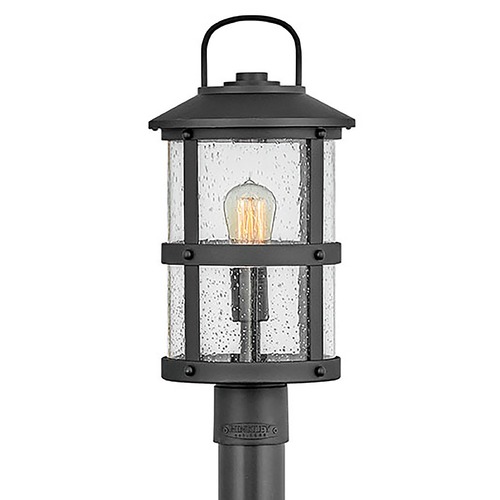 Lakehouse 12V Medium Post Top Lantern in Black by Hinkley Lighting