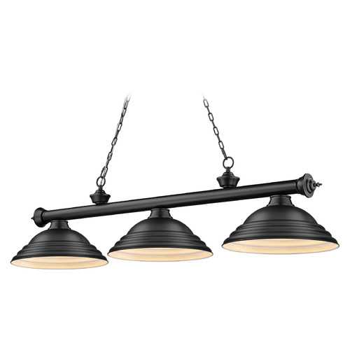 Cordon Matte Black Billiard Light by Z-Lite