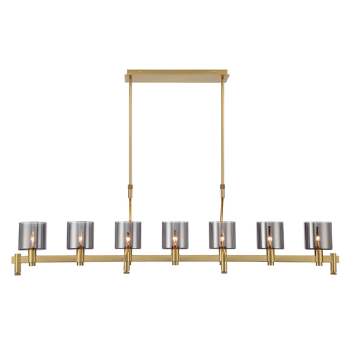 Decato 7-Light Linear Chandelier in Satin Gold by Eurofase Lighting