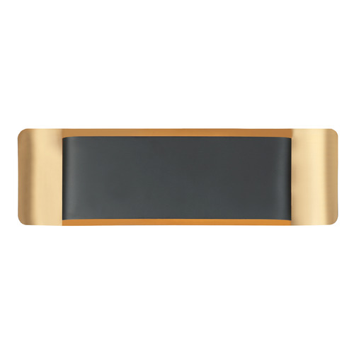 Kumilo Matte Black & Aged Gold Brass LED Vertical Bathroom Light by Matteo Lighting