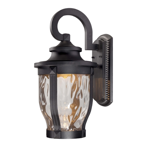 LED Outdoor Wall Light with Clear Glass in Black by Minka Lavery
