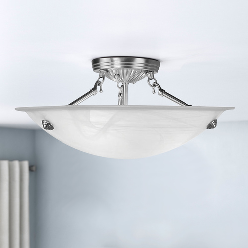 Livex Lighting Livex Lighting Oasis Brushed Nickel Semi-Flushmount Light 4273-91
