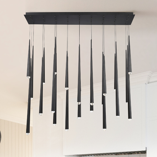 Modern Forms by WAC Lighting Cascade 23-Light LED Pendant in Black by Modern Forms PD-41723L-BK