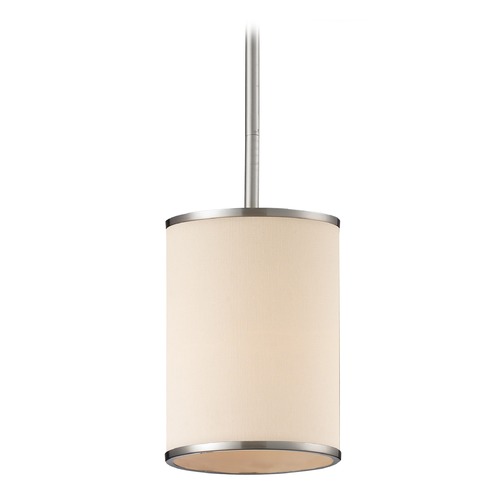 Z-Lite Z-Lite Cameo Brushed Nickel Mini-Pendant Light with Cylindrical Shade 183-6