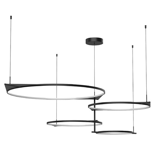 Serif LED Rings Chandelier in Black by Kuzco Lighting