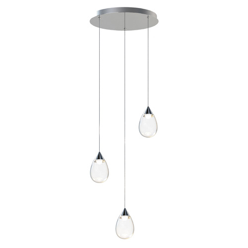 Dewdrop Polished Chrome LED Multi-Light Pendant by ET2 Lighting