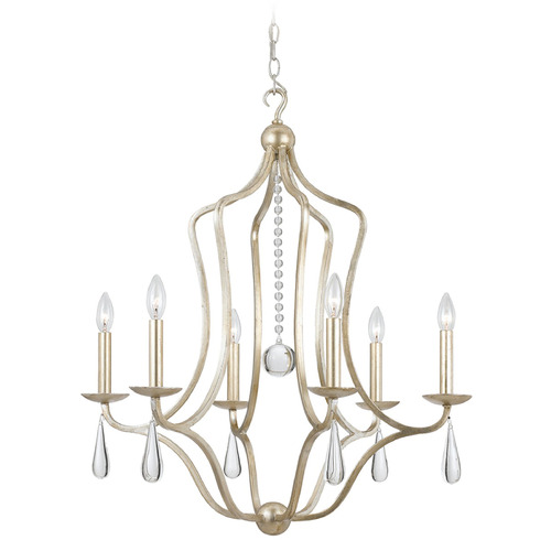 Crystorama Lighting Manning Silver Leaf Chandelier