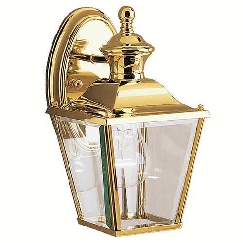 Kichler Lighting Kichler Outdoor Wall Light with Clear Glass in Polished Brass Finish 9711PB