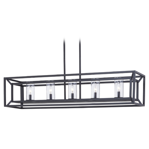 Design Classics Lighting Harmony 42-Inch Linear Pendant in Matte Black by Design Classics 1748-07 G174-CL