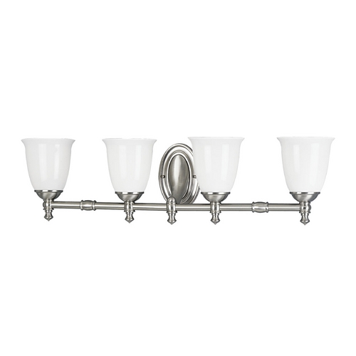 Progress Lighting Victorian Bathroom Light in Brushed Nickel by Progress Lighting P3041-09