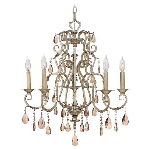 Carlton 24-Inch Crystal Chandelier in Silver Leaf by Hinkley Lighting