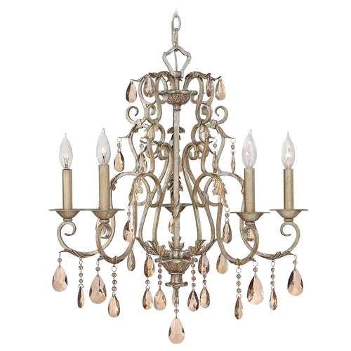 Hinkley Carlton 24-Inch Crystal Chandelier in Silver Leaf by Hinkley Lighting 4775SL