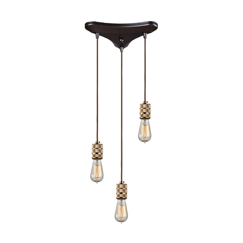 Elk Lighting Elk Lighting Camley Polished Gold, Oil Rubbed Bronze Multi-Light Pendant 14391/3