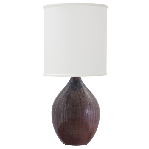 Scatchard Stoneware Decorated Red Table Lamp by House of Troy Lighting