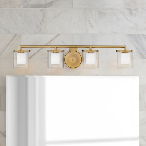 Hinkley Rixon 4-Light Heritage Brass LED Bathroom Light 3000K by Hinkley Lighting 5494HB-LL