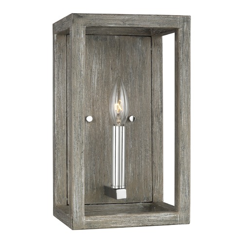 Generation Lighting Moffet Street Washed Pine & Chrome Sconce by Generation Lighting 4134501-872