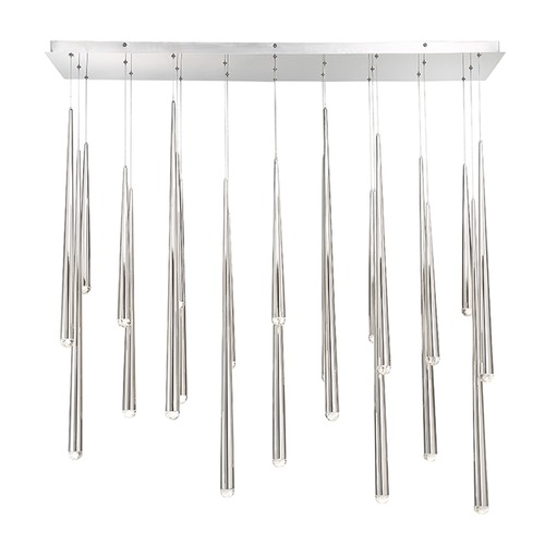 Cascade 23-Light LED Crystal Linear Chandelier in Polished Nickel by Modern Forms