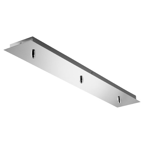 3-Light Linear Multi-Port Canopy in Chrome by Oxygen Lighting